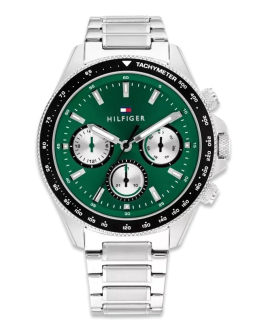 andriko roloi tommy hilfiger 1792211 apo anoxeidoto atsali me prasino kantran kai mprasele 1